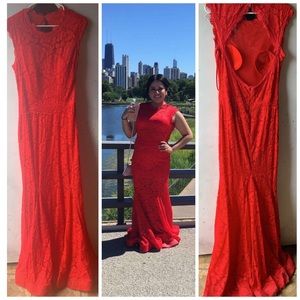 Red formal dress